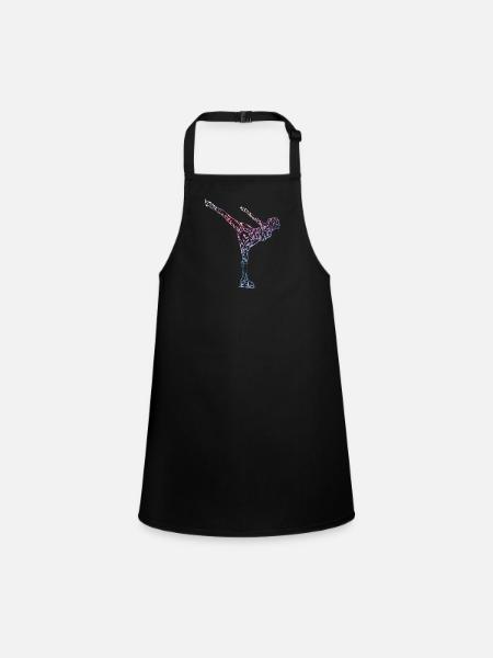 Patinage sur glace Patineuse artistique Silhouette Filles - Tablier Enfant - noir - Devant