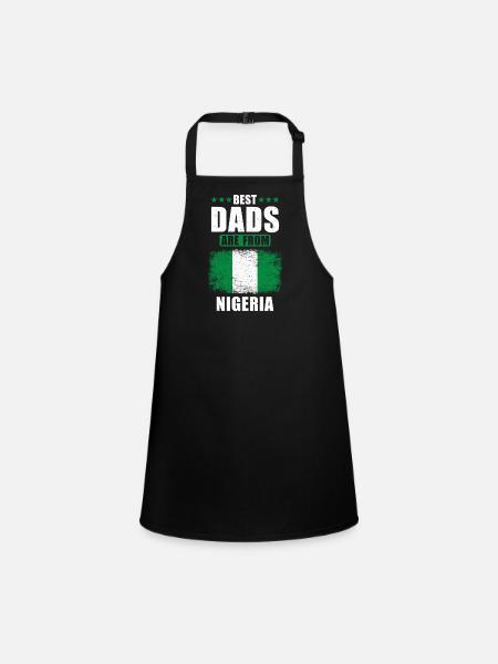 Beste Väter sind aus Nigeria - Schürze für Kinder - Schwarz - Vorne