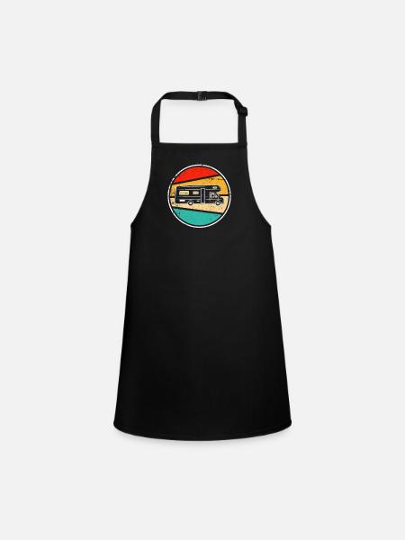 Motorhome Retro - Children's Apron - black - Front