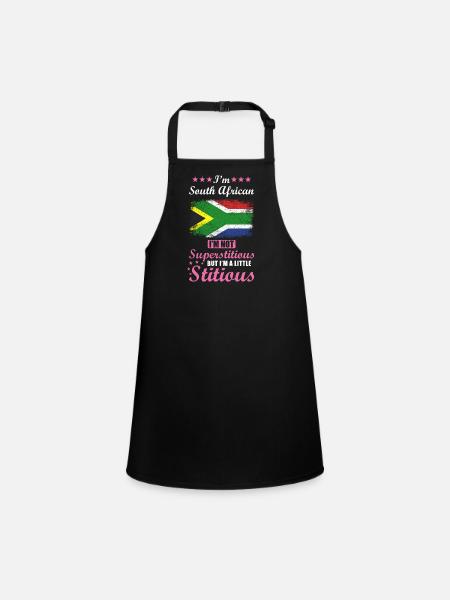 South African gift funny saying South Africa - Children's Apron - black - Front
