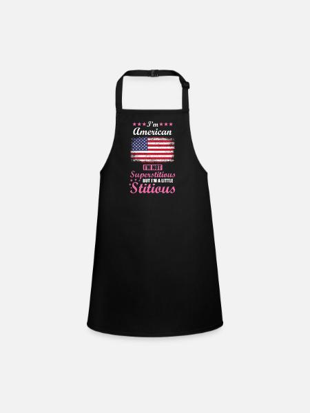 American Gift Funny Saying USA - Children's Apron - black - Front