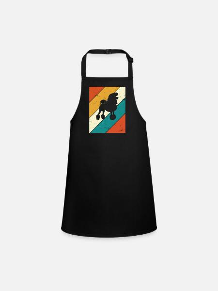 Poodle dog lover Retro vintage Gift idea - Children's Apron - black - Front