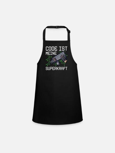 Code Ist Meine Superkraft Software Entwickler Code - Schürze für Kinder - Schwarz - Vorne