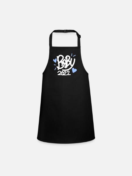 Baby 2022 Pregnant - Children's Apron - black - Front