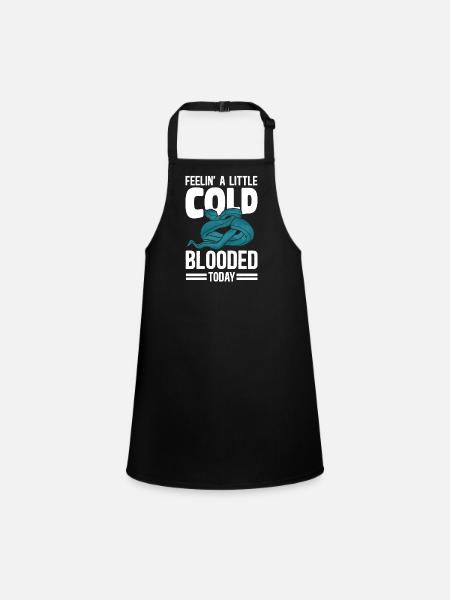 Snake Serpent Pun Feelin' A Little - Children's Apron - black - Front