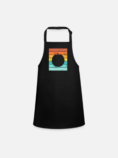Apricot Fruit Lover Retro Veggie Diet Idée cadeau - Tablier Enfant - noir - Devant