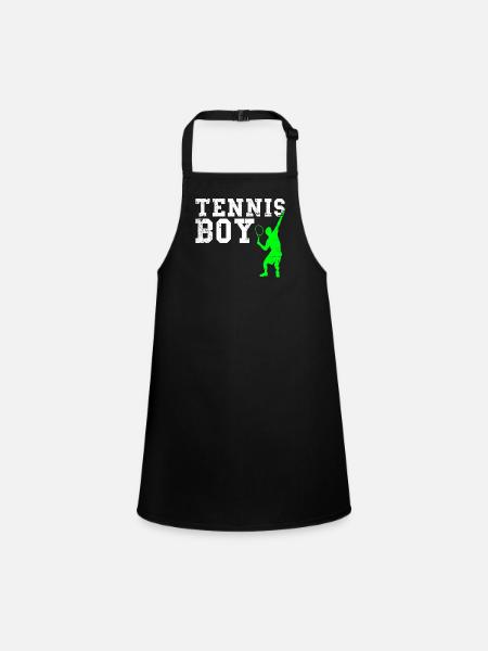Garçon de tennis - Tablier Enfant - noir - Devant