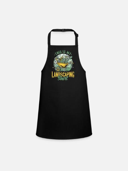 Landscaper Landscaping Landscape - Children's Apron - black - Front
