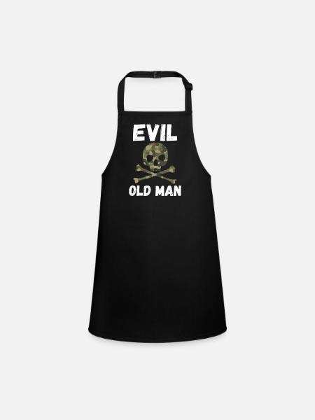 Evil old man The Evil Old Man Skull - Children's Apron - black - Front