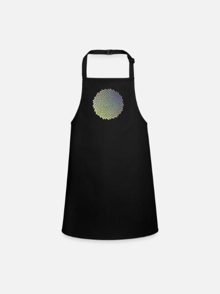 Sunflower Seeds Fibonacci Spiral Golden Ratio Math - Children's Apron - black - Front