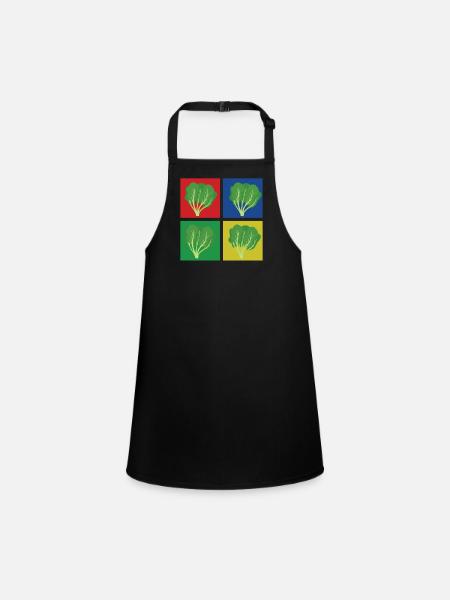 Spinach Shirt - Children's Apron - black - Front