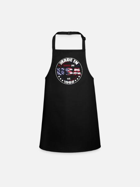 Birthday Saying born USA 1969 - Children's Apron - black - Front