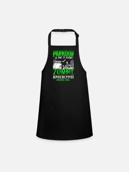 Parkour Free Running Traceur - Children's Apron - black - Front