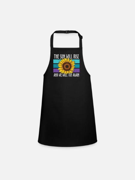 Suicide prevention sunflower - Children's Apron - black - Front