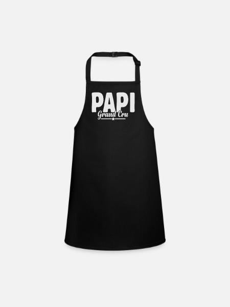 Papi Grand Cru Anniversaire Cadeau De Noël Amour - Tablier Enfant - noir - Devant