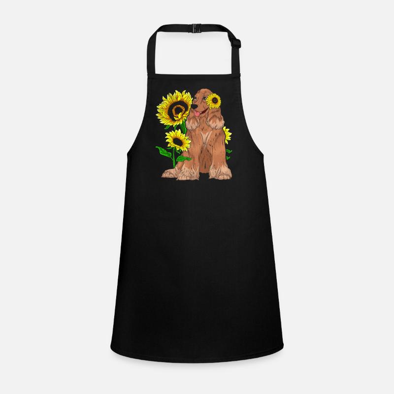 Hundeliebhaber Geschenk Sonnenblume Cocker Spaniel Schürze für Kinder