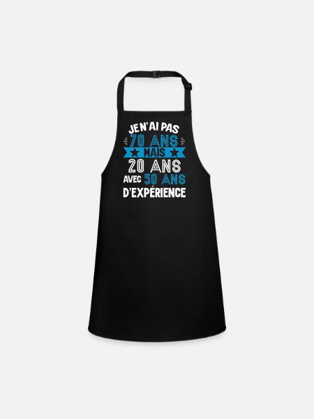Cadeau anniversaire 70 ans rigolo homme - Tablier Enfant - noir - Devant