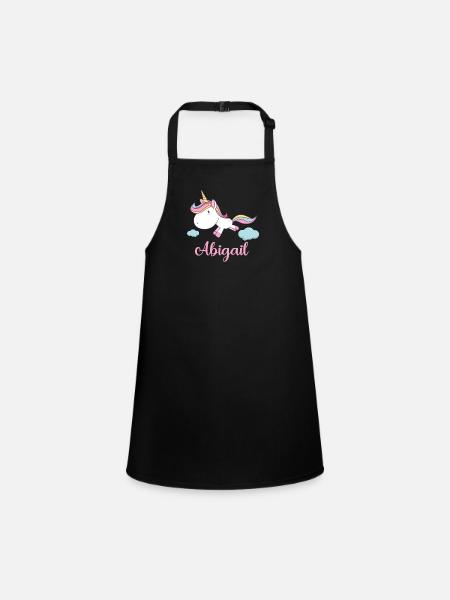 ABIGAIL Rose Licorne Nouveauté - Tablier Enfant - noir - Devant