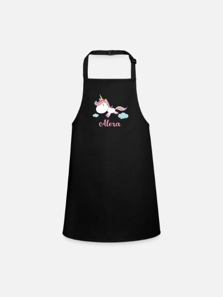 ALEXA Pink Unicorn Novelty - Children's Apron - black - Front