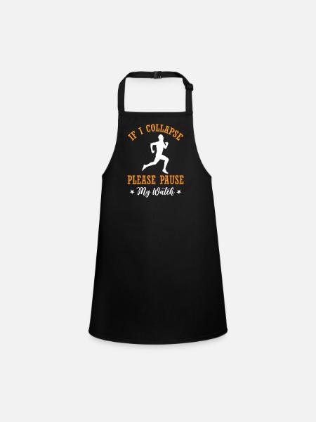 Si je m’effondre s’il vous plaît mettre en pause ma montre - Marathon run - Tablier Enfant - noir - Devant