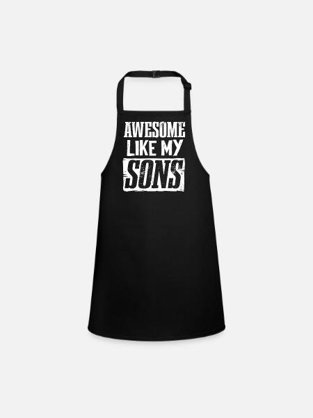 Toll Wie Meine Söhne - Schürze für Kinder - Schwarz - Vorne