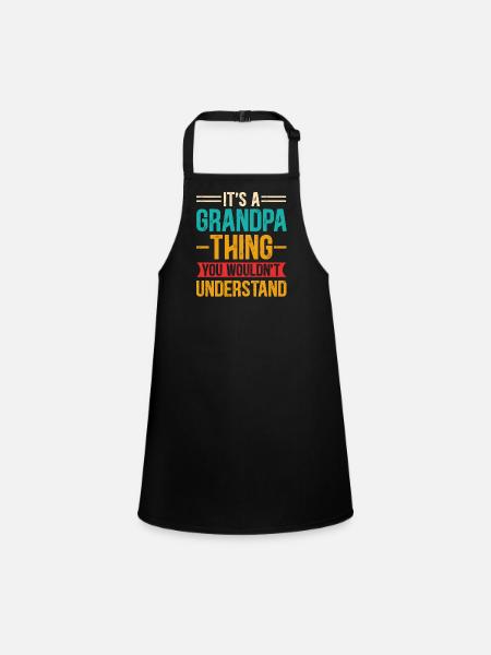 Grandpa Thing - Children's Apron - black - Front