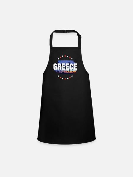 Greece - Children's Apron - black - Front