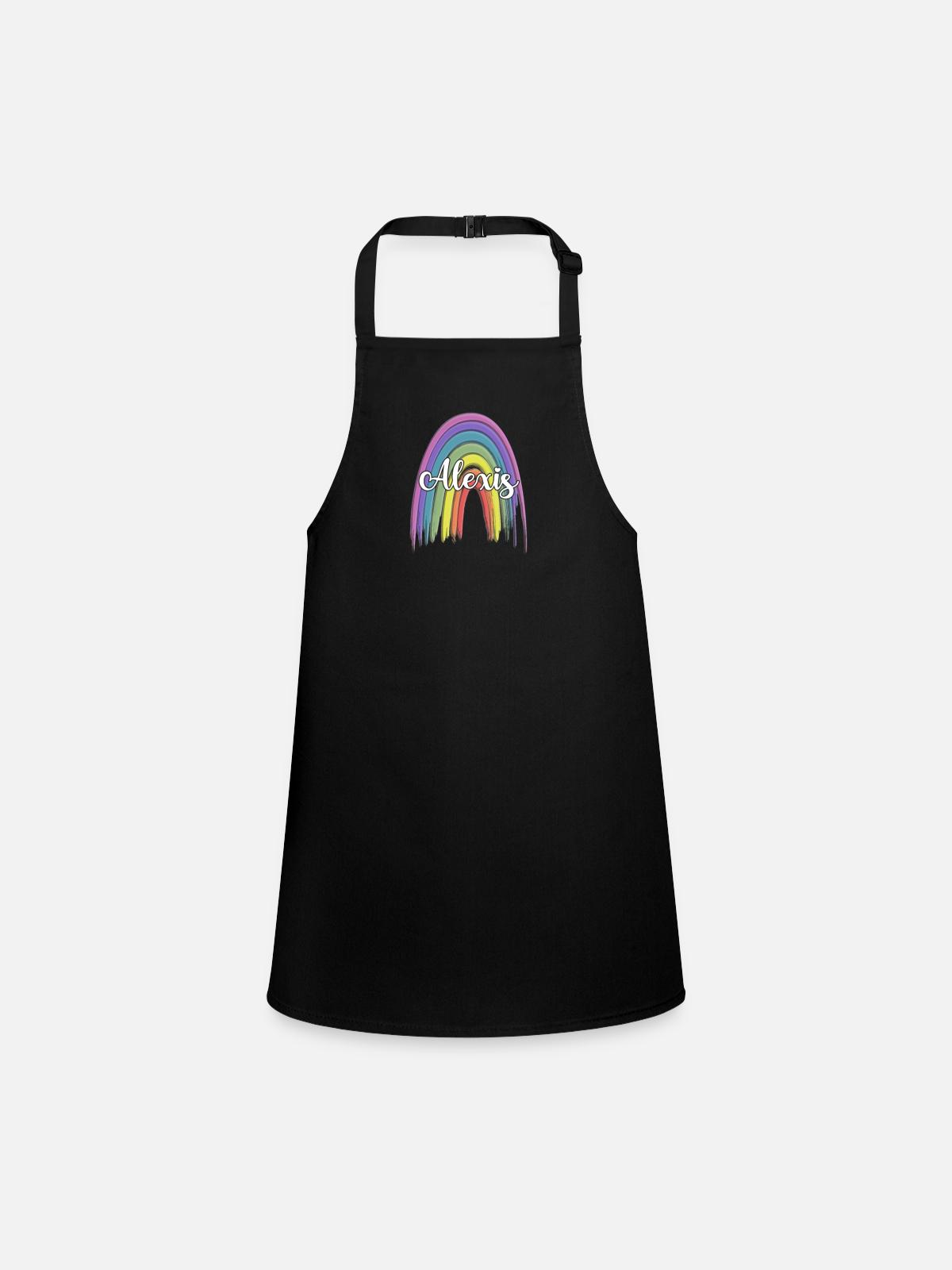 ALEXIS Rainbow Cursive - Children's Apron - black - Front
