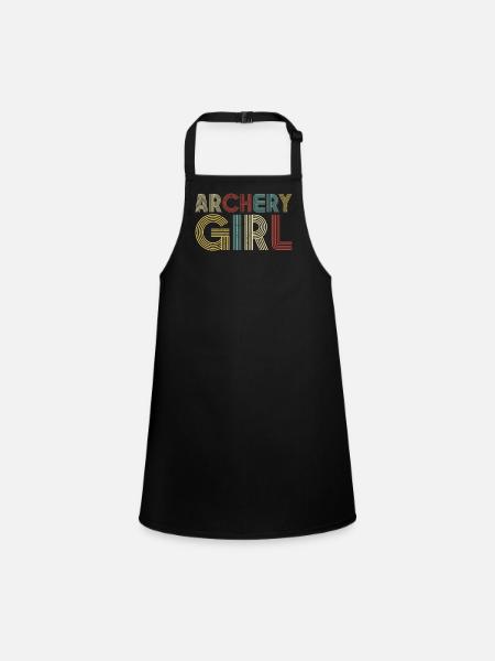 Arc à l’arc Archer Girl Retro - Tablier Enfant - noir - Devant