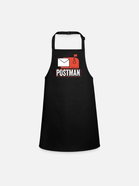 Postman Postman Delivery Courier Parcel Service - Children's Apron - black - Front