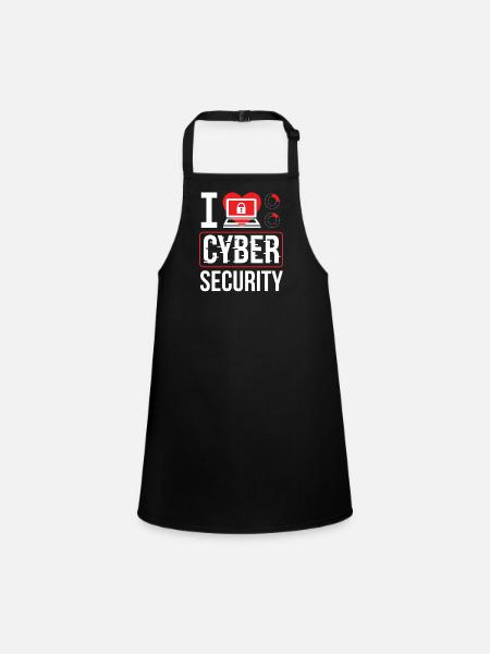 Ich Liebe Cybersecurity Hack Hacker IT Sicherheit - Schürze für Kinder - Schwarz - Vorne
