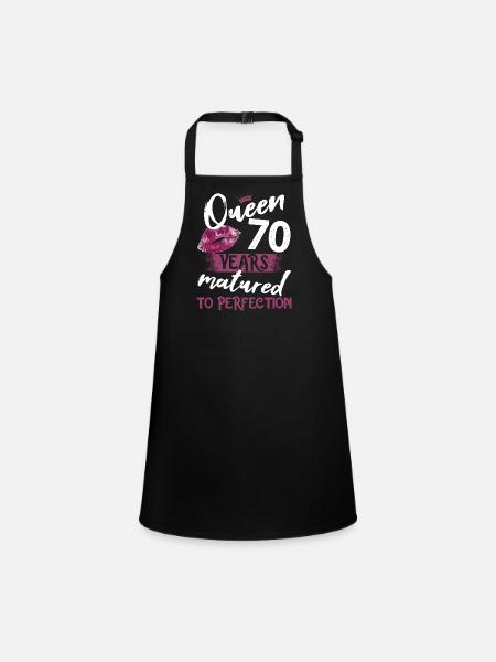 70 year old girl 70 bday Queen 70 birthday - Children's Apron - black - Front