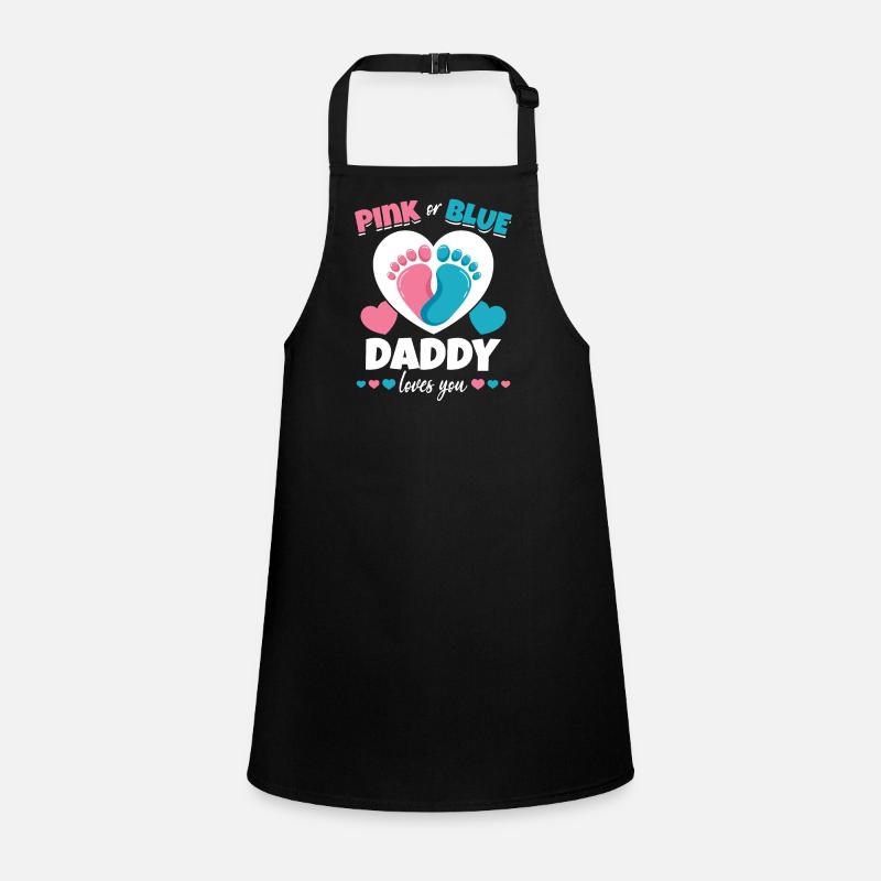 Rosa oder Blau Daddy Loves You Babyparty Schürze für Kinder