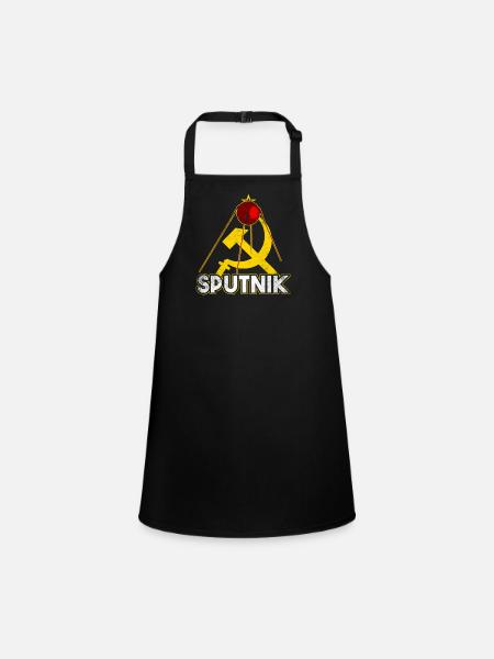 Sputnik Satellit - Schürze für Kinder - Schwarz - Vorne