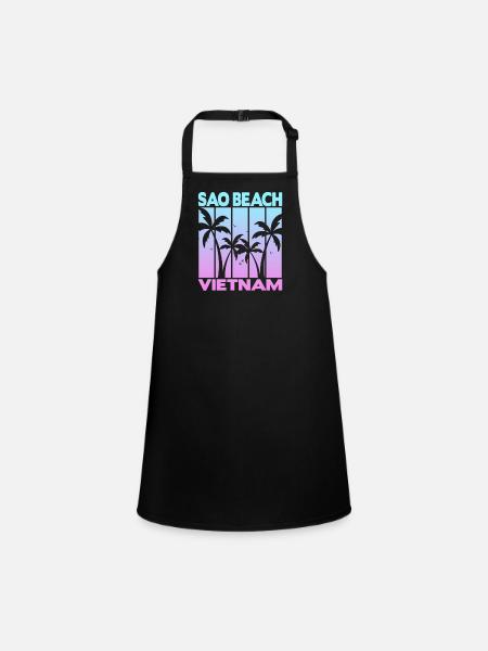 Sao Beach Vietnam - Children's Apron - black - Front