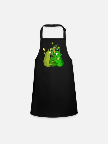 Cornichon Concombre Concombre Légumes Cadeau Concombre - Tablier Enfant - noir - Devant