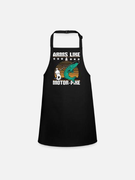 Funny fishing pun - Children's Apron - black - Front