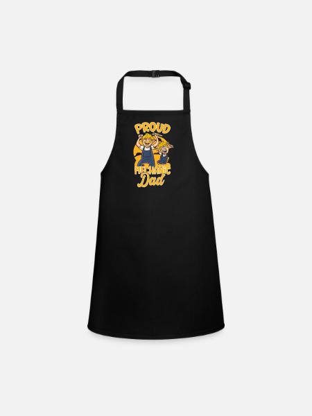 Proud mechanic Father Car mechanic Garage - Children's Apron - black - Front