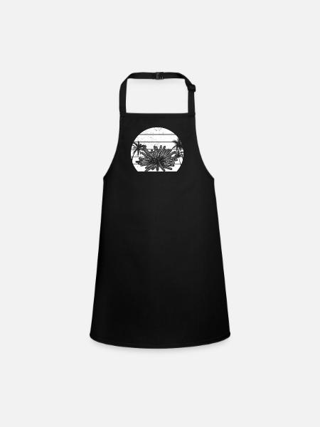 Sea creature Sea urchin Sunset Sea urchin - Children's Apron - black - Front
