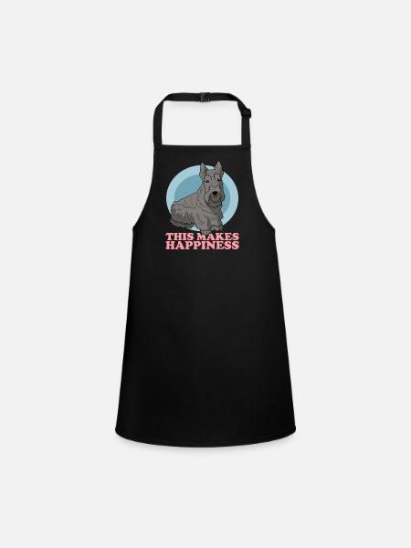 Scottish Terrier Dogs | Dog Owner Gift - Children's Apron - black - Front