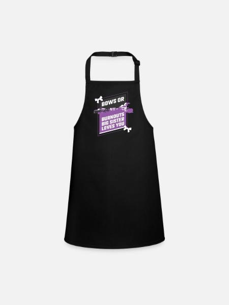 Burnouts Or Bows Gender Reveal Party - Tablier Enfant - noir - Devant