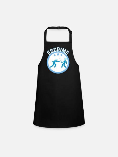 Fencing match - Children's Apron - black - Front