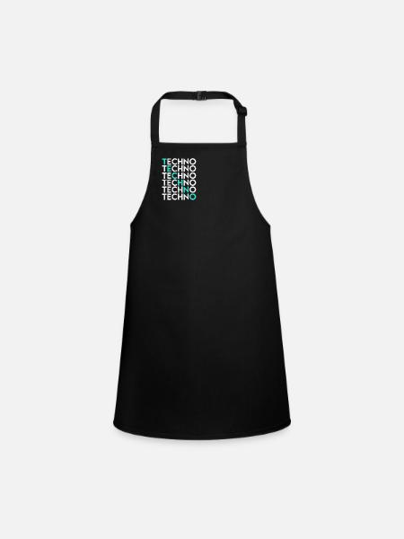 Techno - Children's Apron - black - Front