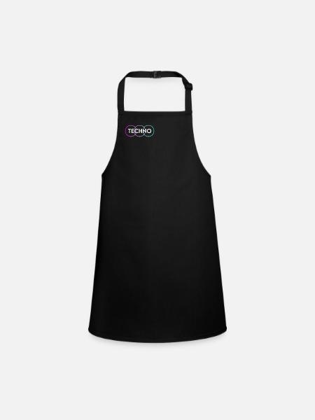 Techno - Tablier Enfant - noir - Devant