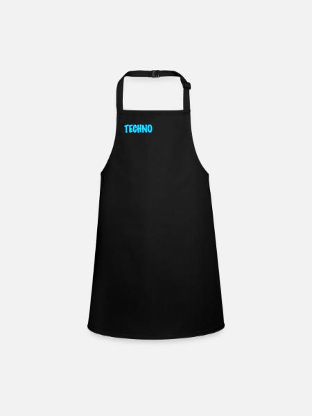 Techno - Tablier Enfant - noir - Devant