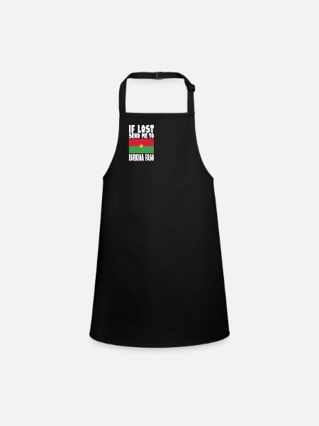 Slogan du drapeau du Burkina Faso - Tablier Enfant - noir - Devant