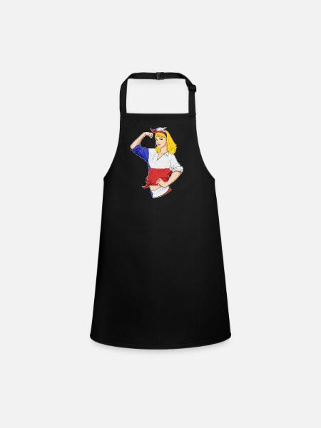 Czech Girl Unbreakable I Czech Heritage Czech - Children's Apron - black - Front