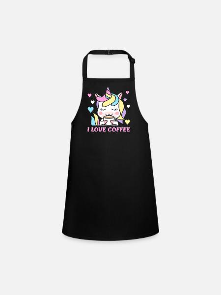 J’aime les potions de café Femme Licorne Femmes Caféine - Tablier Enfant - noir - Devant