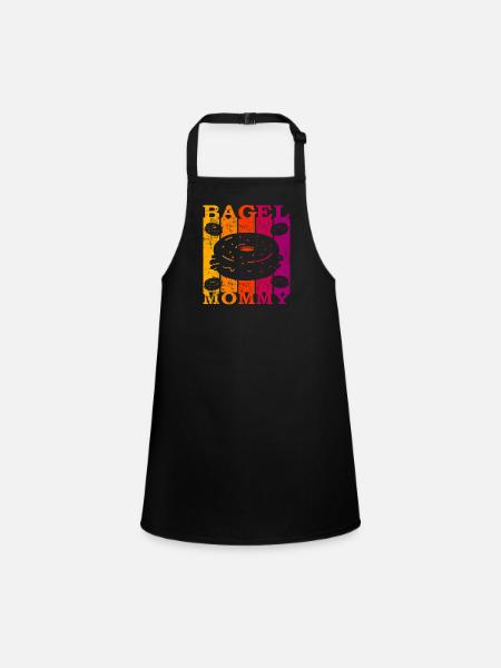 Bagel Mommy - Children's Apron - black - Front