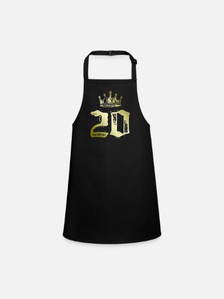 Couronne de 20 chiffres - Tablier Enfant - noir - Devant